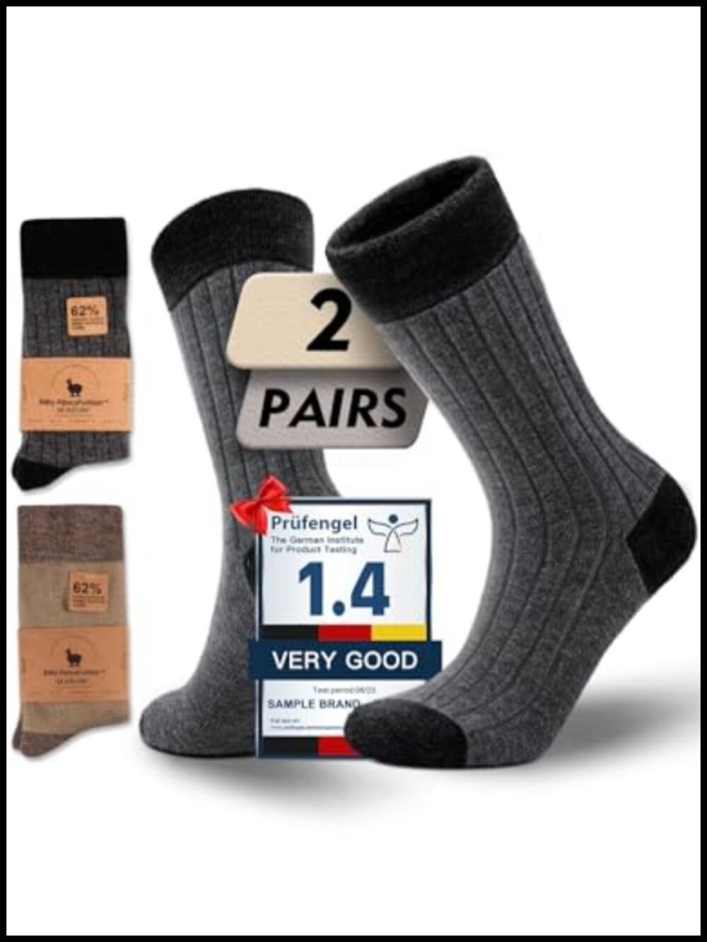 Alpaca Merino Wool Heavyweight Crew Socks Unisex Thermal Boot